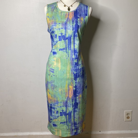 Green Blue Mesh Dress - Picture 3 of 10